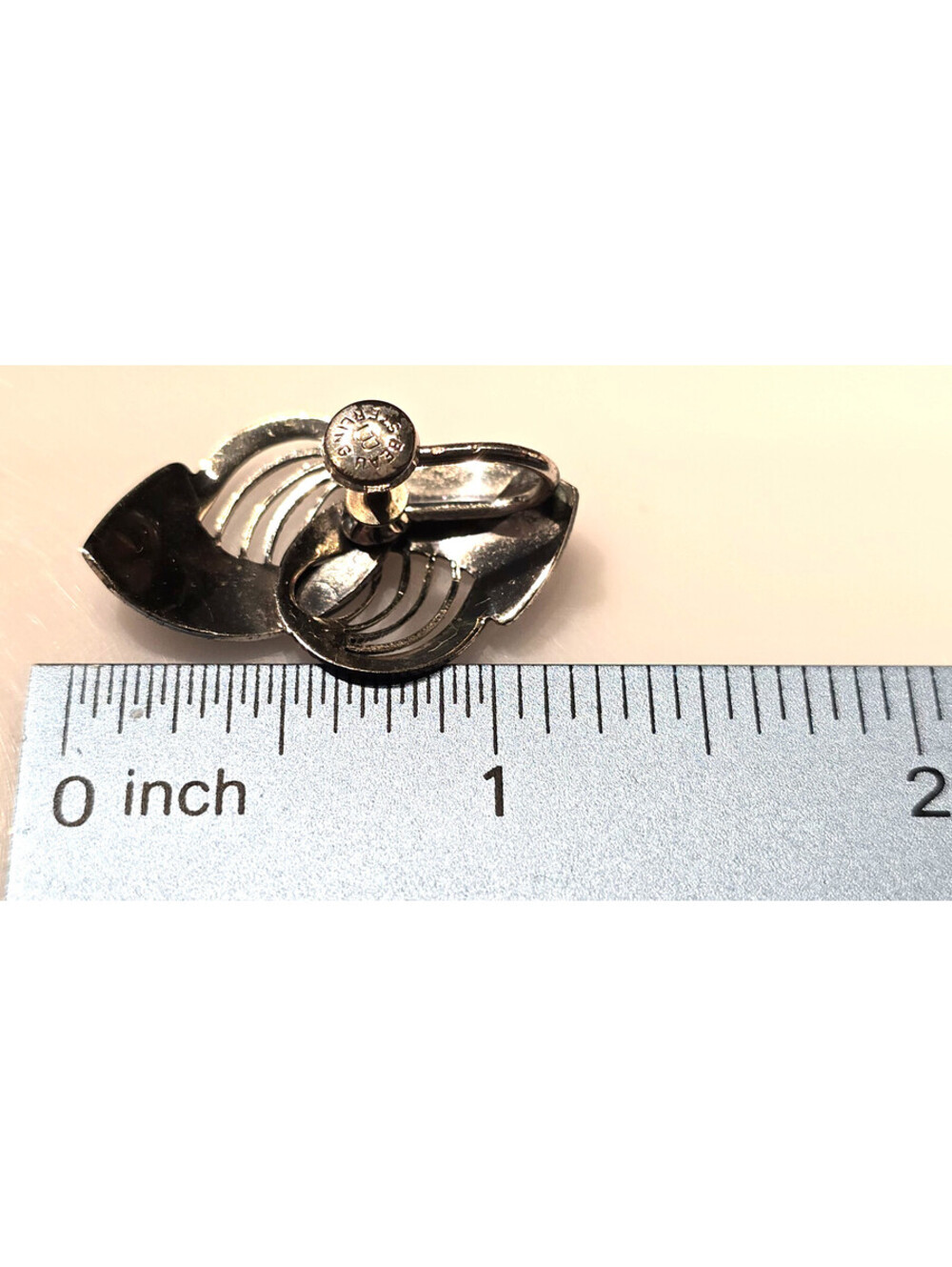 Vintage Beau Sterling Silver Screw Clip Earrings MCM Mod Atomic Abstract ✨ - Picture 2 of 3